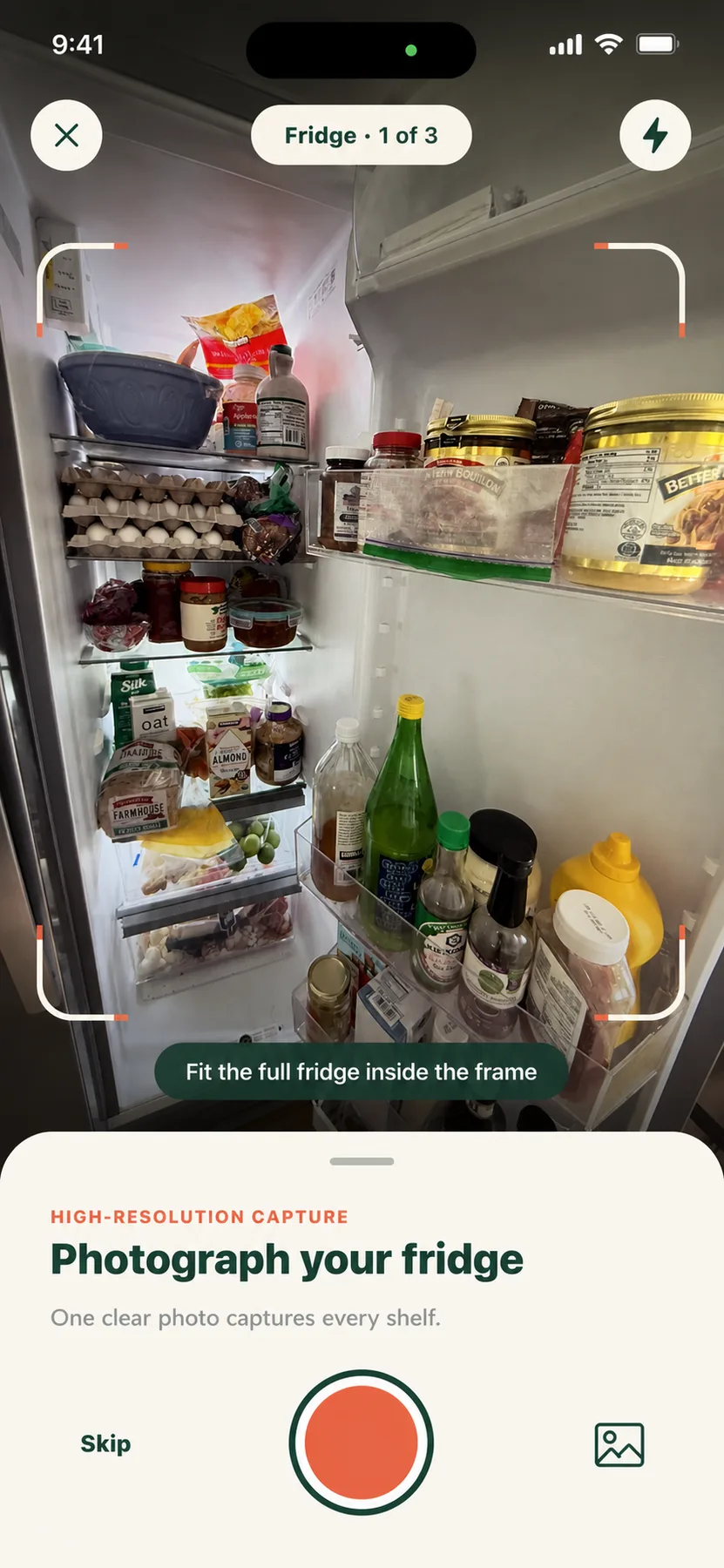Alottle high-resolution refrigerator capture experience on an iPhone.